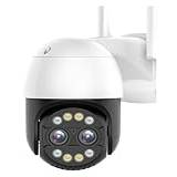 Vidvinkelsäkerhetskamera, 4K 8MP WIFI IP-kamera 2,8+12 mm dubbellins 8X zoom PTZ-kamera utomhus 2K-säkerhet CCTV-kamera Automatisk spårning P2P-övervakning Lätt att installera, med signalförstärkardes