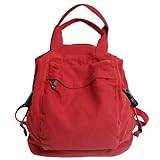 Gyios ryggsäck högskola ryggsäck damer söt retro kanvas väska kvinna laptop student ryggsäck kvinnor resor tonåringar väskor, Röd, L28cmW14cmH30cm