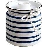 Keramikburk for förvaring av salt, keramiska behållare for mjöl och socker, köksbehållare for bänkskiva, lufttät keramikburk, hermetiska förvaringsbehållare (Color : White, Size : 10x10x11cm)