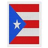 Puerto Rico flagga diamant 5D målning rund full borr gör-det-själv digital konst bild för nybörjare vuxna stil
