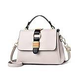 VIDENG Handväskor för kvinnor Classic Luxury Handbags Women Bags Designer Brand Famous High Quality Pu Leather Shoulder Crossbody Flap (Color : White)