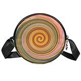 Rund axelremsväska handväska messengerväska axelväska, konst abstrakt mönster spiral, Coloryxkb300, 7x1.8in/17.8x4.6cm