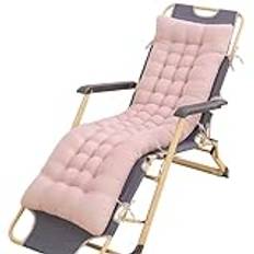 Stol Kuddar, Lounge Chaise Kudde Sun Lounger Madrass med halkfri rygg elastisk ärm för trädgård utomhus/inomhus/soffa/tatami/bilstol/bänk(Color:Pink jade,Size:170x48x8cm)