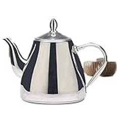 OUIPOPPO tekanna Stainless Steel Teapot with Infuser, Coffee Maker, Induction Teapot for Office, Home or Restaurant