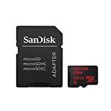 SanDisk Ultra microSDXC 128 GB klass 10 UHS-I minneskort + SD-adapter för Sony Cyber-shot Plus,Samsung 30 DSC-HX60V DSC-HX50V DSC-HX400V DSC-HX300, NHDR-PJ240E HDR-PJ240E HDR-CX240E AS100VR