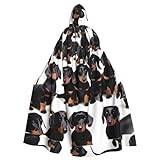 Tax Weiner husdjur hund kappa med huva för vuxna, karneval häxa cosplay rock kostym, karneval festtillbehör, 185 cm