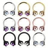 1/8pcs Dragon's Claw Inlaid Faux Crystal Nose Septum Piercing Ring Hoop Earrings Helix Ear Cartilage Tragus Circular Barbell Bcr Stainless Steel Bar Body Jewelry