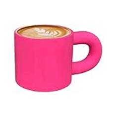 Ibuloule Nyhetsmugg, keramisk kaffekopp - Knubbiga kaffemuggar 300ml,Kaffekoppar med stor kapacitet för att dricka, Rose Red Water Cup för kök Hem Bar Restaurang
