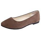 Kvinnor flickor solid stor storlek glider på platt komfort avslappnade enskilda skor längdskidor skor damer, kaffe, 41 EU