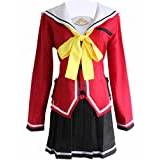 Anime Charlotte Tomori Nao skoluniform cosplay kostymer fullt set sjöman kostym fest halloween (X-Small, röd)
