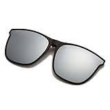 umsl polariserade clip-on solglasögon män bil förare glasögon mörkerseende glasögon anti-bländning vintage fyrkantiga glasögon, Vitt