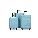Travelhouse Bali 3-TLG. Resväskeset resväska resväska hårt skal av ABS, Grön, Vagn med hårt skal med svängbara hjul