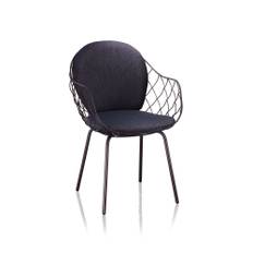 Magis - Pina Chair Outdoor White frame/Grey melange cushions - Matstolar utomhus - Jaime Hayón - Vit - Trä