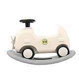 Alaaner Baby-gunghäst-leksak, 2-i-1, säker, stabil, ergonomisk barnbarnstolsleksak med pedal för barn, babyleksaksbil, gunghäst (vit)