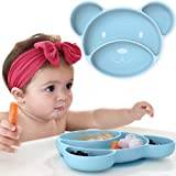 Bebis sugplatta - halkfri silikon baby avvänningsplatta - sätt småbarn matningsplatta med sugförmåga - barnunderlägg för ingen mer måltid röran (blå)