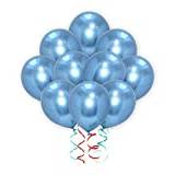 Godfather LTD Kromglänsande metalliska 30 cm ballonger för födelsedag, bröllop, temafest ballonger dekorationer, flerfärgade ballonger (blå, 25-pack)