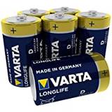 VARTA Longlife D (LR20) är ett alkaliskt batteri i 6-pack – idealisk för fjärrkontroller radio väckarklocka och klocka