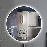 LED badrumsspegel rund, väggmonterad rund smart sminkspegel, med pekbrytare, anti-dimma, dimbar, den bästa presenten till en vän, 70 cm/28 tum