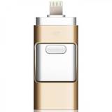 Le Contente 3 i 1 Usb Flash Drive Expansion Memory Stick Otg Pendrive för Iphone Ipad Android Pc Guld 32 GB