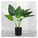 Fake Plants 17.3" Palm Tree Artificial Plant Simulation Plant Potted Green Plants Large Bonsai Indoor Living Room Home Decoration,Green Artificial pla