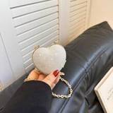 SHEIN Fashion Chain Backpack Mini Heart-Shaped Evening Bag