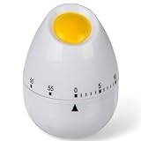 MIJOMA Kökstimer i äggform | 60 minuter kortvarig väckarklocka | plast | äggur ägg | nedräkningstimer | Praktisk timer för ditt kök (Ei med prickar)