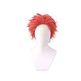 Ani·Lnc Akaza Cosplay peruk rött syntetiskt hår för vuxna Halloween