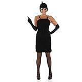 Fun Shack Dam svart flapper-kostym vuxen 20-tal halloween klänningar för kvinnor XL