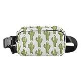 Nautisk logotyp ränder bältesväska crossbody citronväskor unisex mini bältesväska med justerbar rem, Grön kaktus