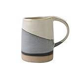 Kaffekoppar 400 ml stor kapacitet vintage grov keramik kaffekopp Hushållspar vattenkopp enkel keramisk mugg för kontor och hem (Color : B)