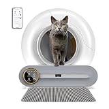 Elektronisk kattlåda självrengörande med 65 l + 9 l stor kapacitet, appkontroll, jonisk deodoriserare, robotlåda självrengörande, säkerhetsskydd smart kattlåda för flera katter