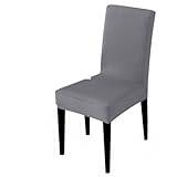 Elastisk enfärgad stolskydd hem spandex stretch överdrag stol sätesskydd för kök matsal bröllop bankett hem matstolsskydd (färg: Tunt silver, storlek: 1 del)