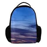 Blue Shades Clouded Sky ryggsäck för kvinnor och män, skolresor arbete ryggsäck, flerfärgad, 27.5x13x40cm, Ryggsäckar