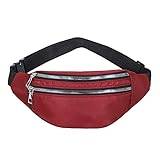 SSWERWEQ Fanny Pack Travel Shoulder Purse Belt BagWomen Waist Bag Men Belt Pouch Female Banana Bag Waterproof Phone Bag (Color : Red)