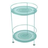 Fermob - Guinguette Side Table With Perforated Double Top Lagoon Blue 46 - Småbord & Sidobord utomhus
