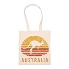 Australia Retro Kangaroo Beige Shoppingväska återanvändbar Hållbar Miljövänlig Reusable Shopping Bag