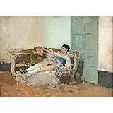 PTLYE Vintage canvasmålning kanvas väggkonst oljemålning Carmen Bastian av Marià Fortuny för heminredning