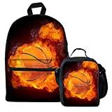 chaqlin Barn ryggsäck med lunchlåda för pojkar flickor basket skolväska paket för element stor kanvas ryggsäck gåvor