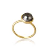 Small Pacific 18K Gold Ring w. Grey Pearl - 55