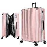 Yotako uppgraderad resväska med dragkedja, 60 cm klar PVC bagageskydd för resväska bagageskydd (60 cm (24,80 tum H x 18,70 tum L x 11,02 tum W)), transparent, Enkel