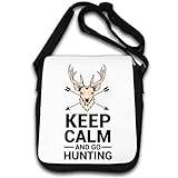 Keep Calm And Go Hunting Deer Arrow grafisk axelväska vit, Vitt, En Storlek