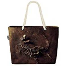 VOID Dino dinosaurie fossil strandväska shopper 58 x 38 x 16 cm 23 l XXL shoppingväska väska väska resväska strandväska