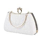VIDENG Handväskor för kvinnor Yellow White Apricot Black Woman's Handbag Handbag Lady's Clutch (Color : White)
