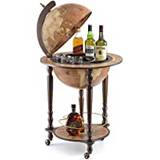 Zoffoli barglob Da Vinci Rust 40 cm jordglob hemmabar med hjul – barskåp dryckesskåp av valnöt för whisky och drycker