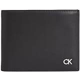 Calvin Klein herr metall bifold 5CC W/mynt plånböcker, Ck svart, en storlek, Ck svart, en storlek