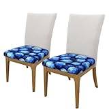 BeNtli Fyrkantiga pallskydd, 2-pack bekväma sätesöverdrag stretch stol överdrag stolskydd, blåbär