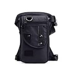 SSWERWEQ Axelväska Bag Genuine Leather Handbags Men Leather Shoulder Bags Men Messenger Bags Small Crossbody Bags for Man Fashion Handbag (Color : Schwarz)