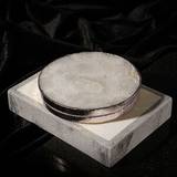 White And Silver Crystal Coaster Set Of Two