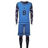 Lzrong blått lås cosplay kostym Bachira Meguru cosplay sportkläder tröjor nr 8 fotboll träning uniform full uppsättning halloween kläder