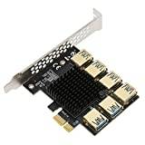 YCWF PCI-E Express Multiplier Riser Card,1 to 4 PCI-Express 1x to 16x Slots Expansion Card,USB 3.0 Converter Adatper Multiplier Card for Bitcoin Mining Device 